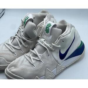 Nike Kyrie 4 Basketball Sneakers White Blue Green Size 10.5